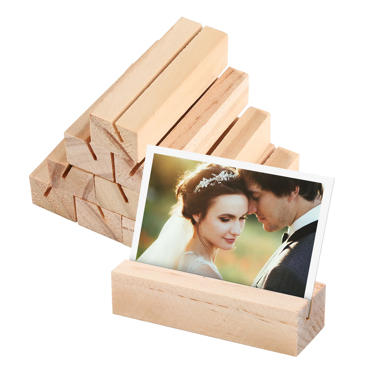 

10 Pcs Wooden Picture Holders Memo Holders Photo Stands for Holiday Party Festival