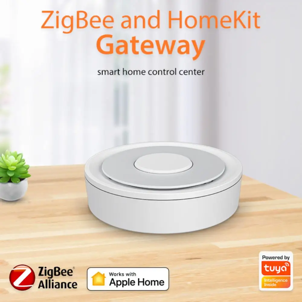 

Tuya Zigbee Wireless Gateway Hub Remote Control Zigbee 3.0 Protocol Works With Homekit SmartLife App Voice Control Alexa Google