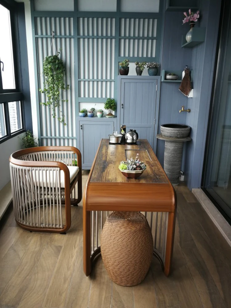 S Rattan Chair Combination Outdoor Garden Outdoor Terrace Villa Club Modern Simple Leisure Tables And
