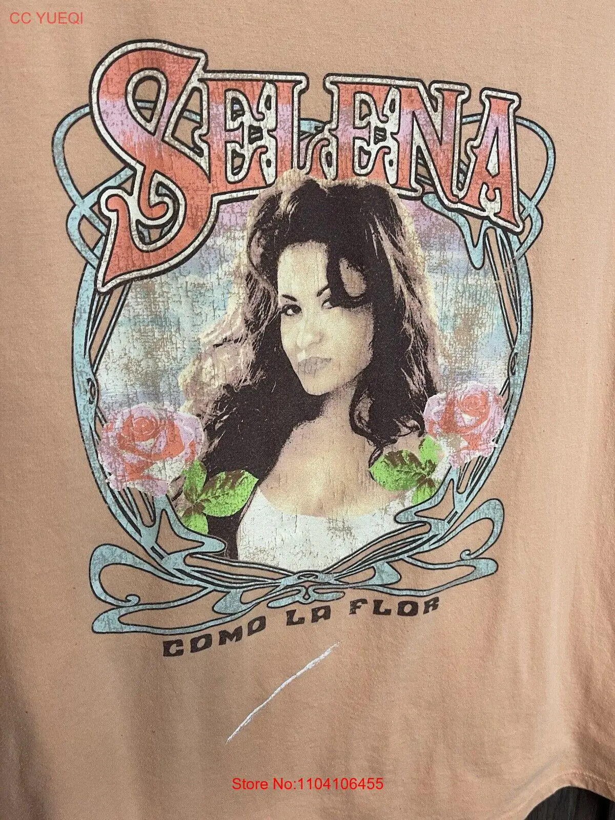 Футболка Selena Quintanilla Como La Flor официальные товары для взрослых 3XL персик