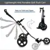 Foldable 3 Wheel Golf Pull Push Cart Trolley Scorecard Cup Holder Foot Foldable Brake Pull Cart Golf Trolley Cart Bag Carrier 4