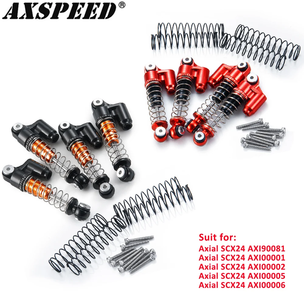 

AXSPEED 4 шт. алюминиевый резьбовой масляный эмульсионный Амортизатор для 1/24 RC Crawler Car Axial SCX24 90081 001 002 005 006
