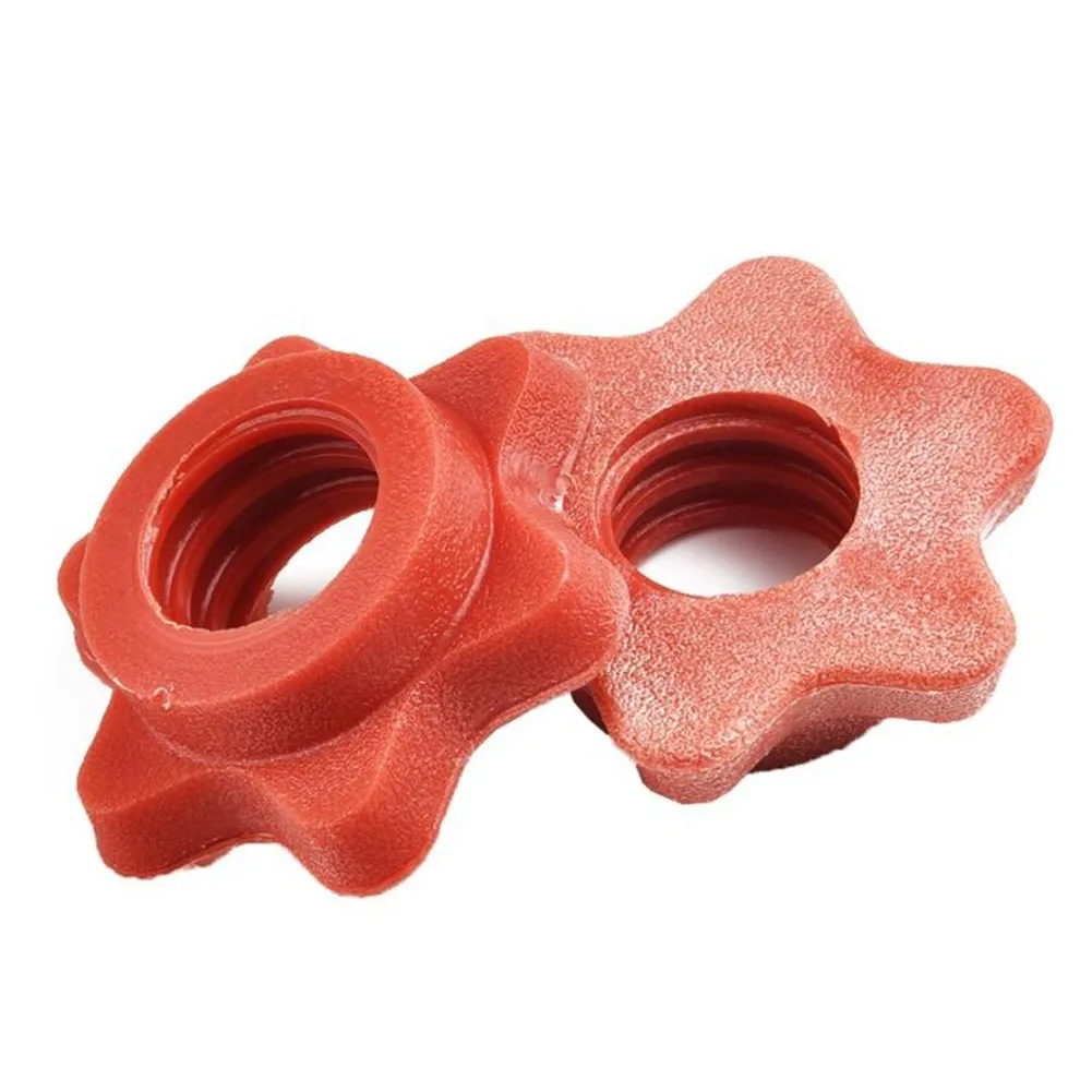 

4pc Dumbbell Nut Plastic Weight Check Nut Barbell Bar Clips Spin Lock Screw Dumbbell Spinlock Collars 25mm Red