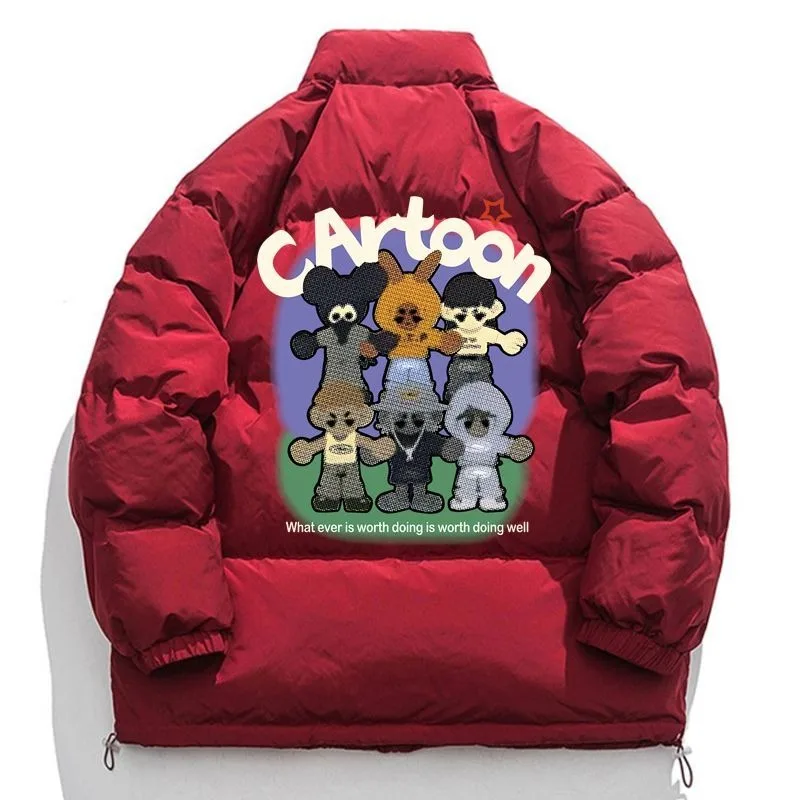 

Японское Свободное пальто Y2K с рисунком на задней стороне, 3XL, уличная одежда в стиле Харадзюку, парки, зимнее пальто