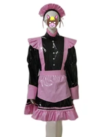 lockable sissy dress heavy pvc vinyl maid role play costume customization