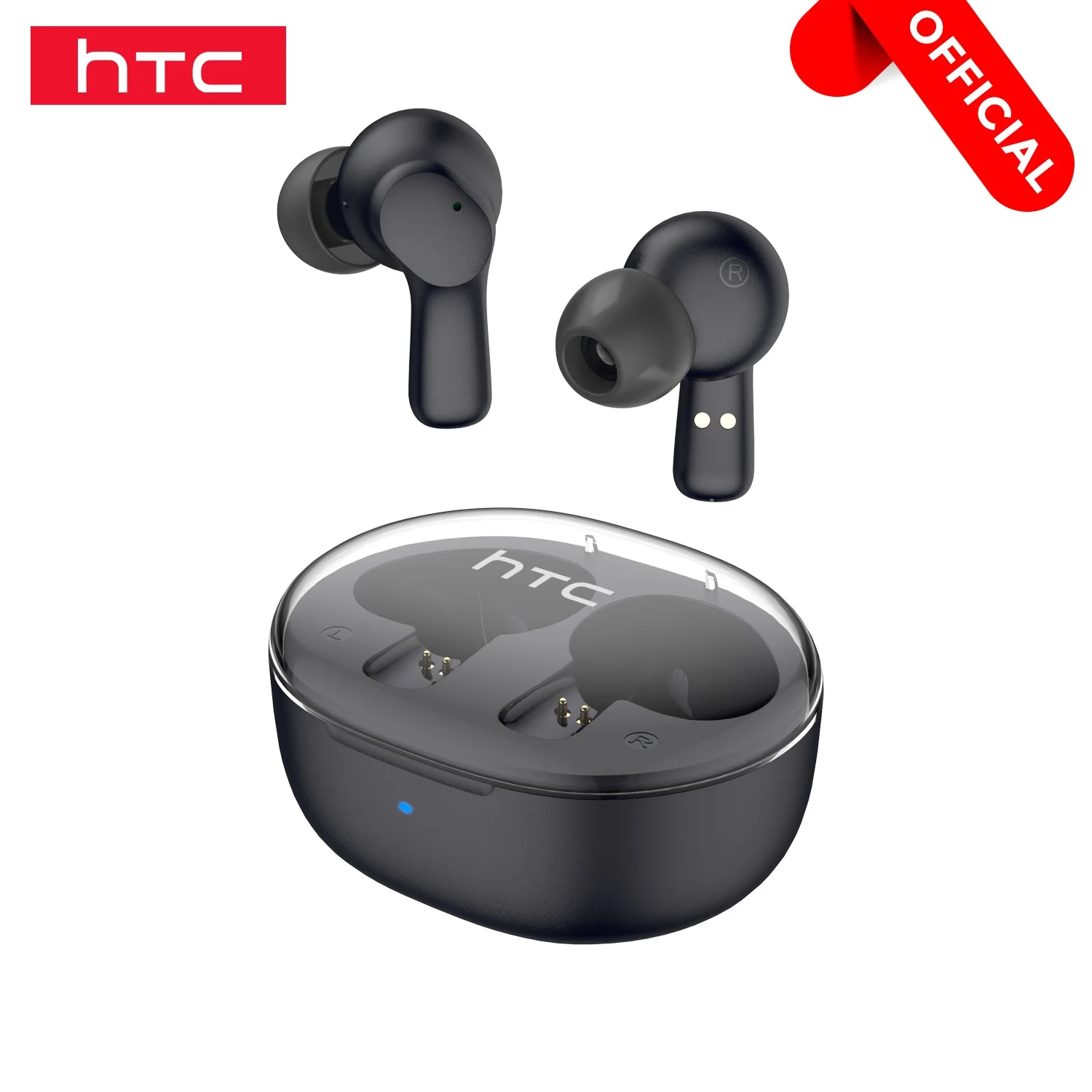 NEW HTC TWS2 Wireless Earphones Bluetooth 5.1 Dual Stereo Headphones ENC Noise Reduction Bass Touch Control Long Standby Earbuds