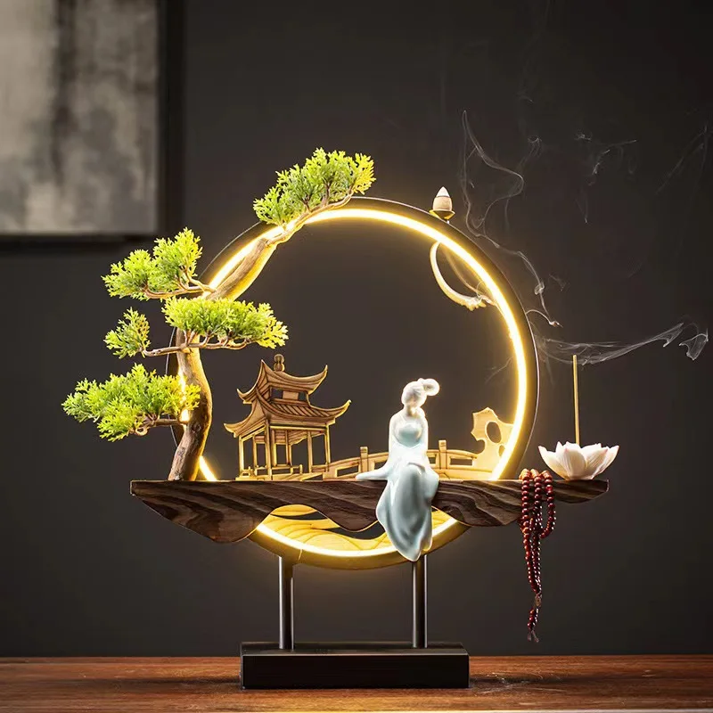 

Waterfall Backflow Incense Burner Ladies Incense Stick Holder Buddha Home Decoration Ceramic Burner Handmade Flower Censer