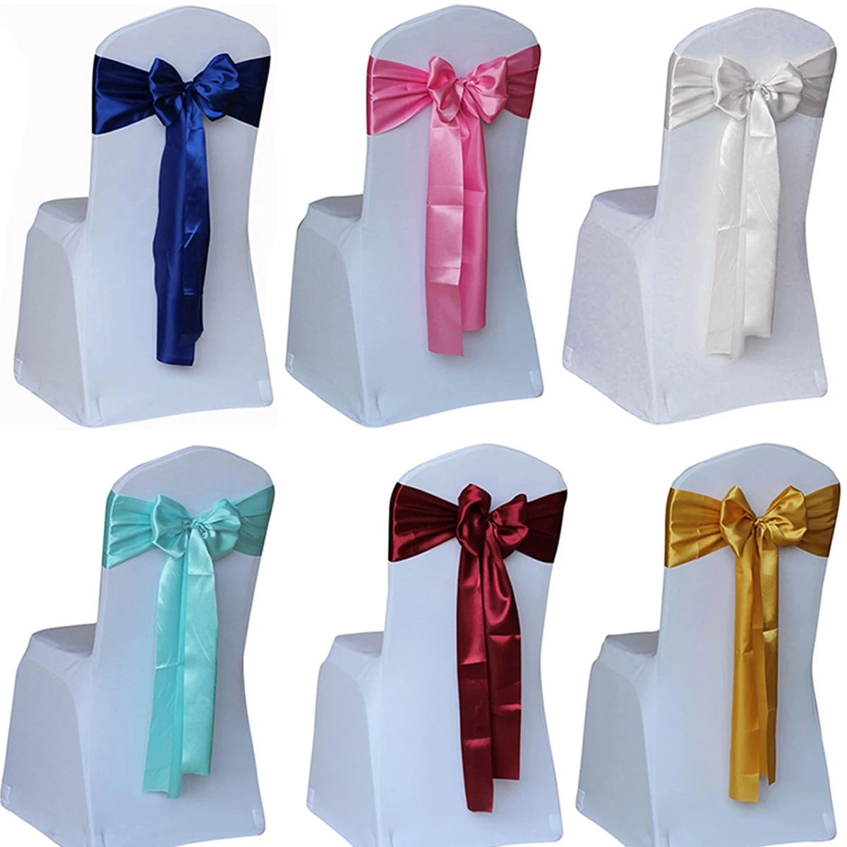 

Атласная лента на стул, свадебная уличная лента с бантом для дома и свадьбы, галстуки-бабочки, украшение для вечерние, мероприятия, гостиниц...