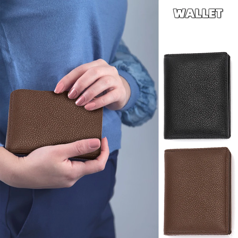 

Men's Large Capacity Money Pouch Pu Lychee Grain Card Case Multi-layer Practical Design For Daily Life Male Business Bag