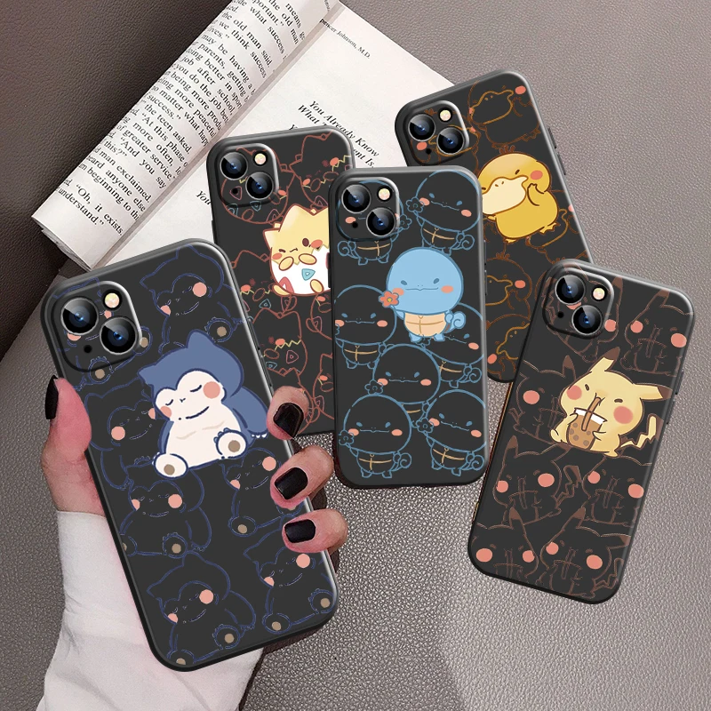 

Japan Pokemon Pikachu Phone Case For Apple iPhone 13 12 11 Pro 12 13 Mini X XR XS Max SE 6 6s 7 8 Plus Funda Coque Back Soft