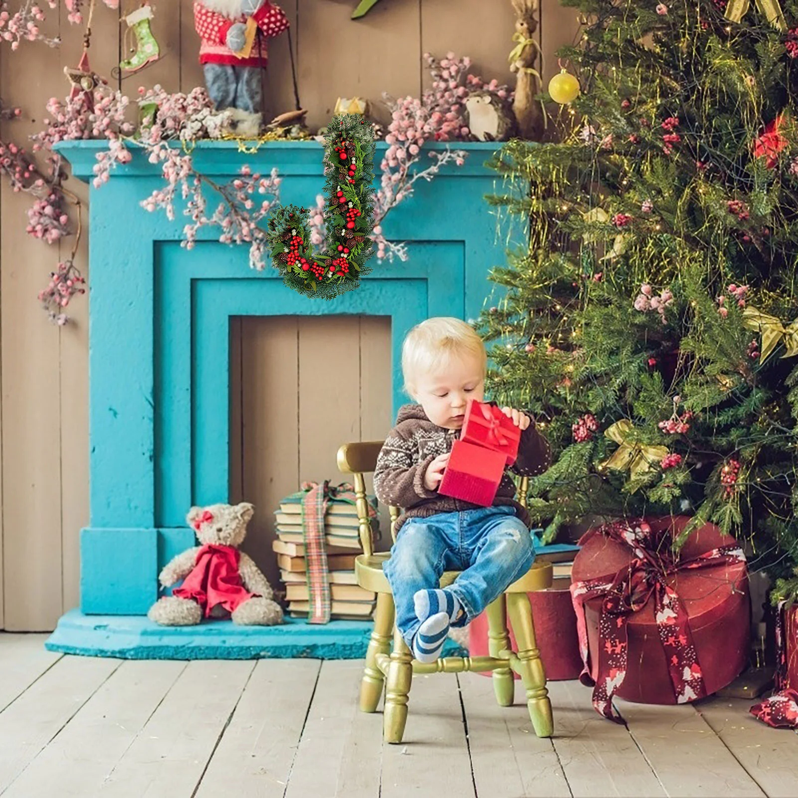 J Shaped Garland Hoop Party Decoration Iron Flower Frame J-Shaped Wreath Greenery Decorative Bike Adorn