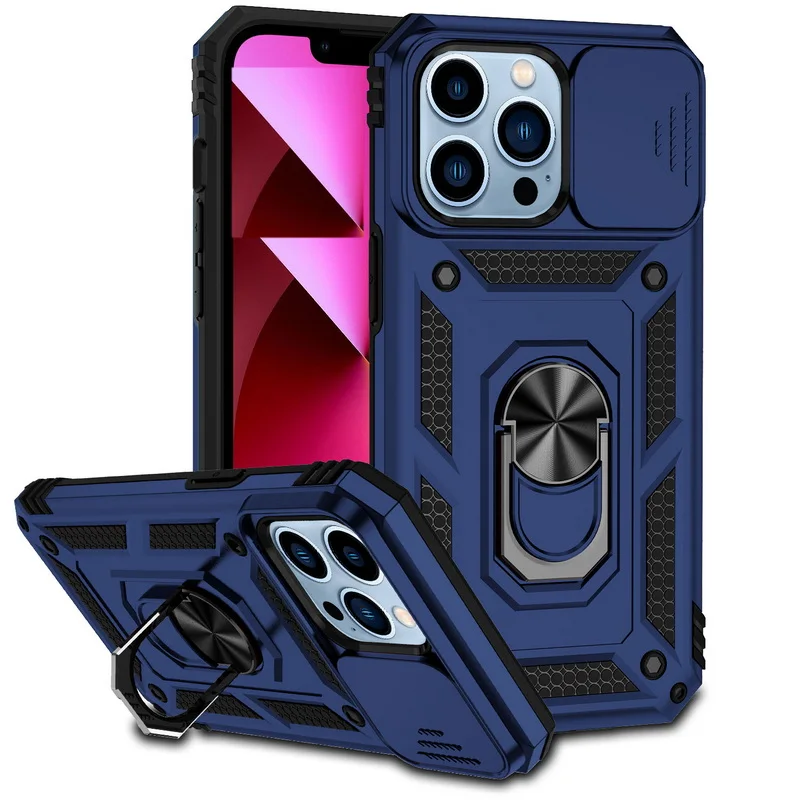 

Чехол с нажимным окошком для Iphone 13 Pro Max 12 11 Iphone 6 7 8 Mini XS XR чехол для телефона с магнитным кольцом-держателем и подставкой