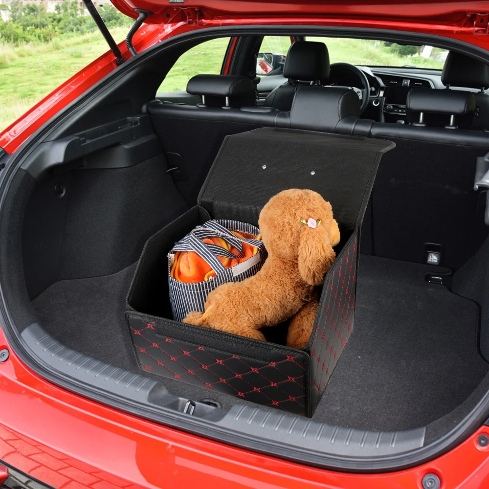 

Универсальный Автомобильный складной органайзер с крышкой, портативная вместительная коробка для хранения вещей, водонепроницаемый автом...