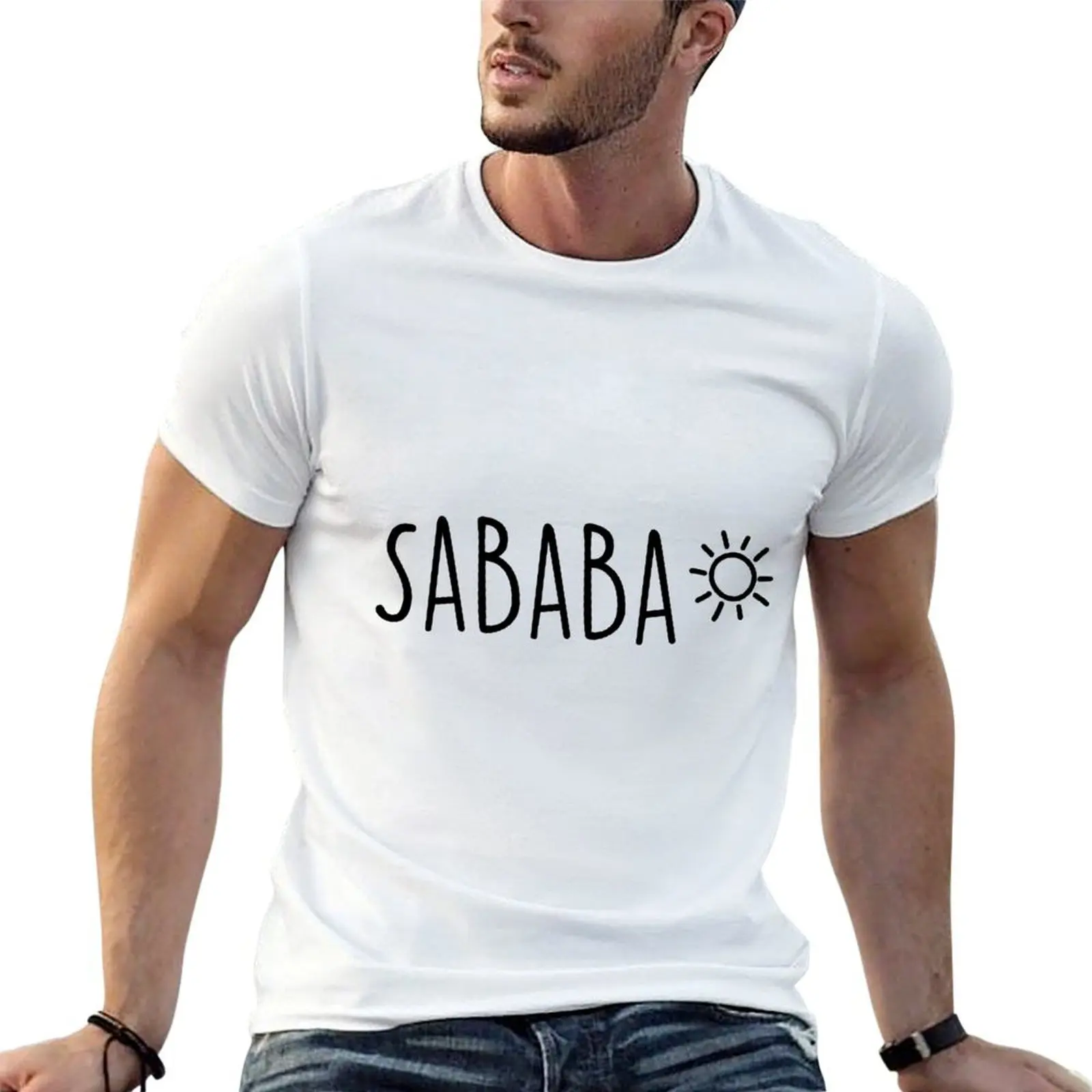 Фото Футболка Sababa, хлопковая футболка, мужская футболка, хлопковые футболки с рисунком, мужская футболка из 100% №1