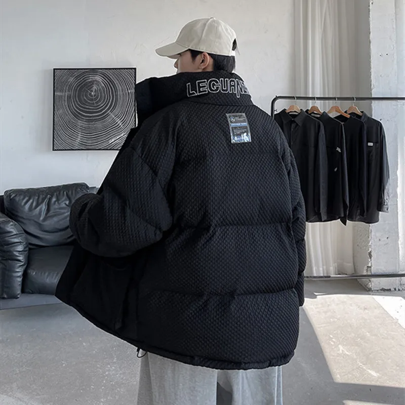 Winter New Men Parkas Down Padded Jacket Street Oversized Cotton Jacket Hip Hop Fashion Thick Warm Coat Outwear Windproof Jacket