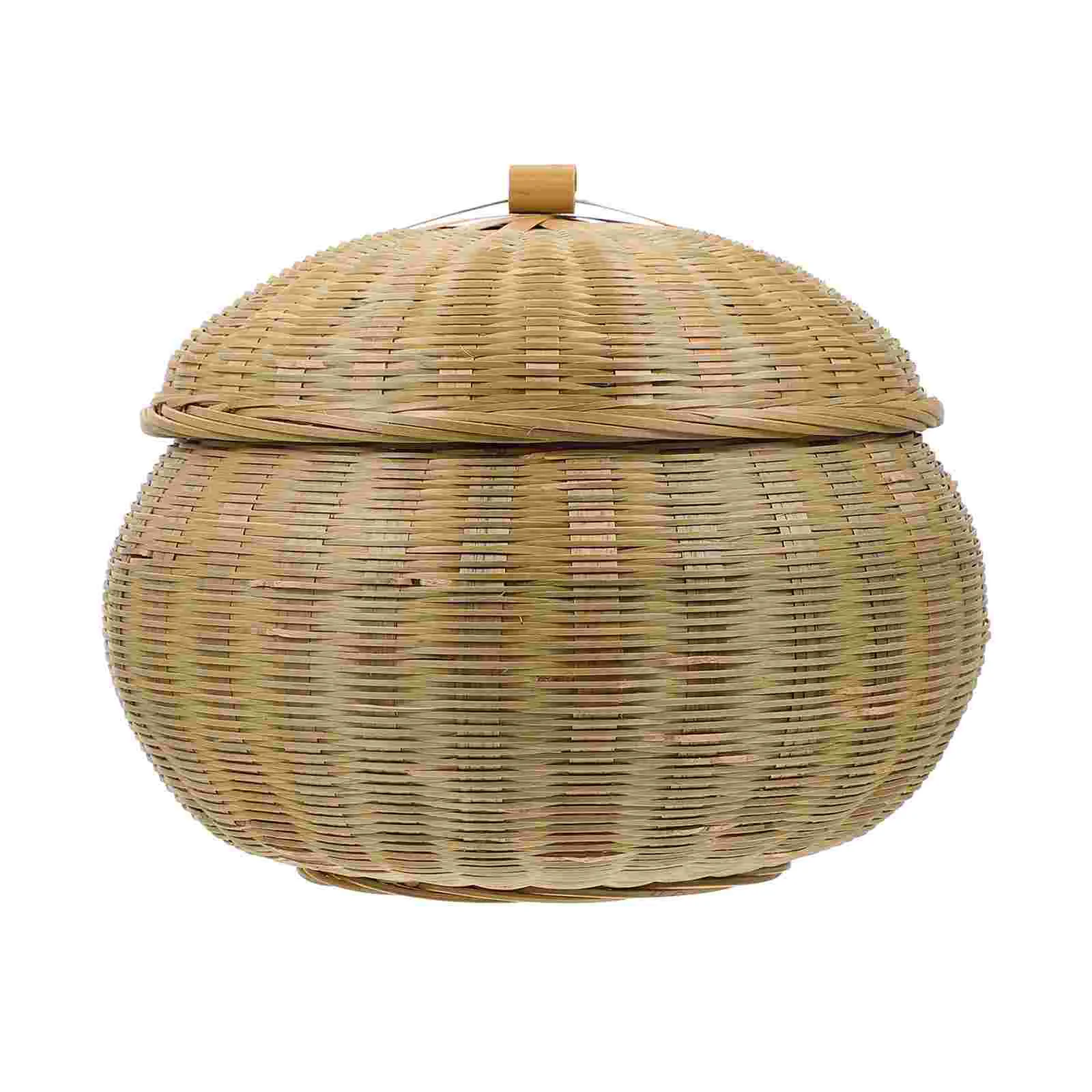 

Egg Storage Basket Home Food Holder Decorative Baskets Bamboo Round Wooden Trays