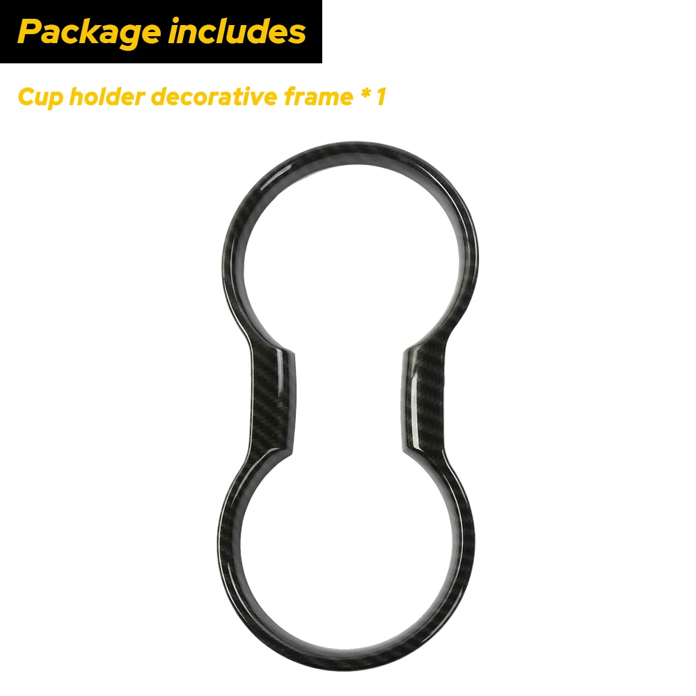 

Рамка крышки подстаканника для Ford Mustang 2022 2021 2020 2015 2016 2017 2018 2019 отделка из углеродного волокна ABS аксессуары для салона автомобиля