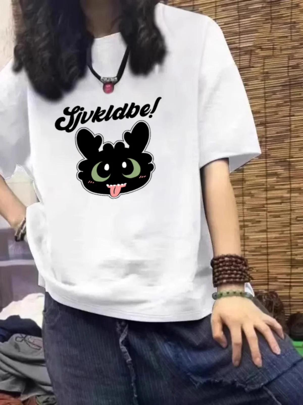 Женская одежда размера плюс темно-синяя Тяжелая футболка из чистого хлопка с