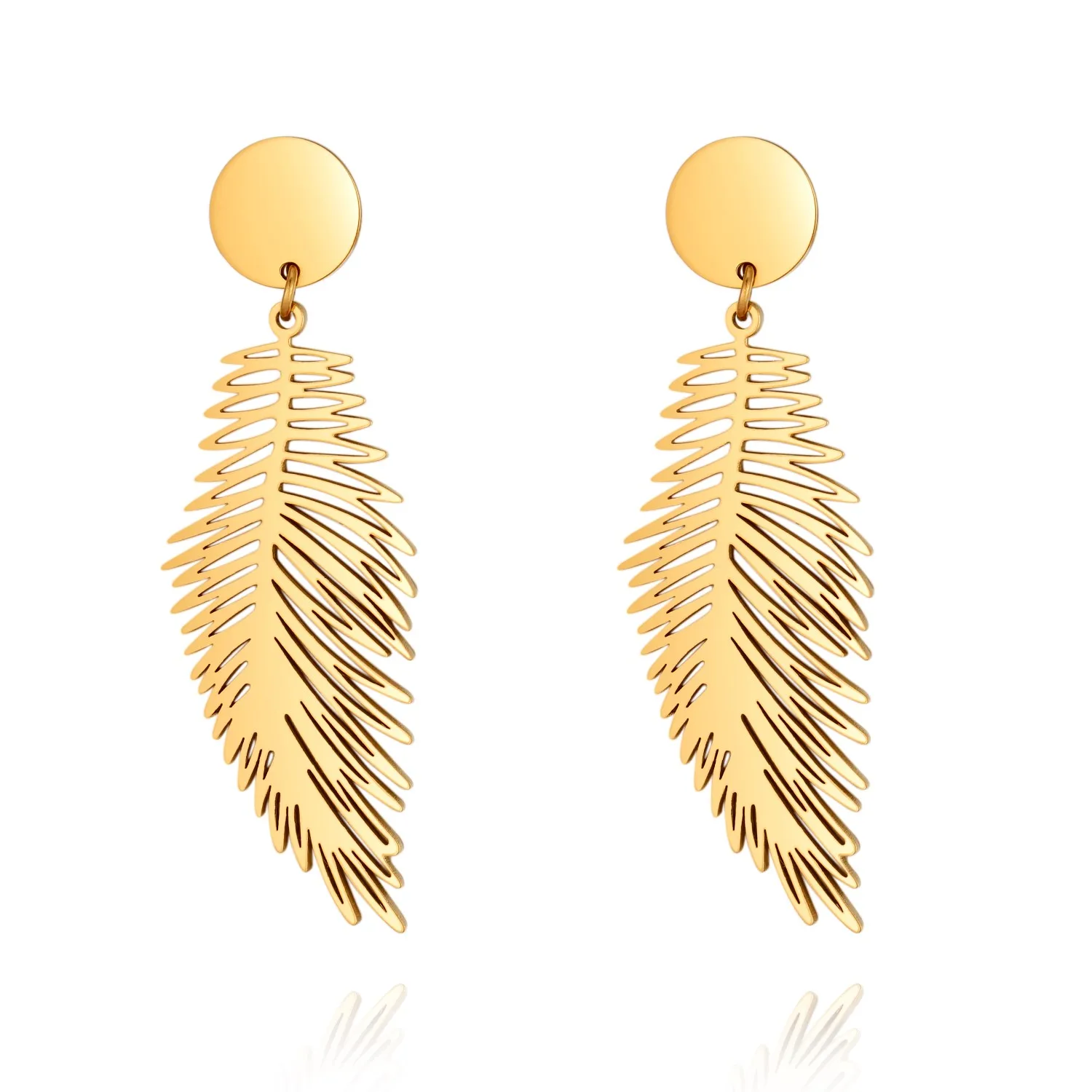 

Women's earrings,925 Stainless Steel gold/silver color Fashion Jewelry, Leaf shape earrings for Women daily wear.
