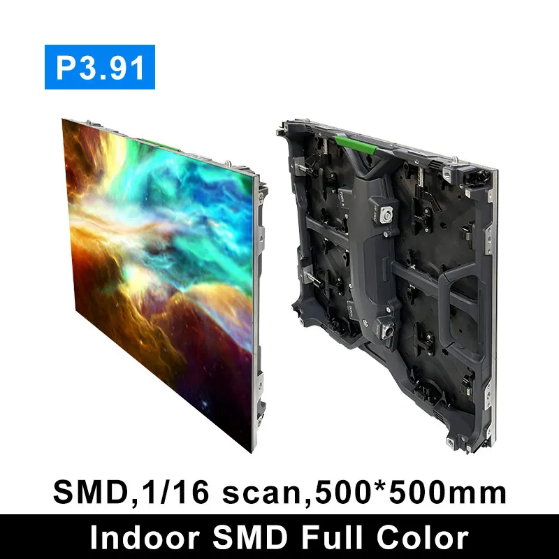 

P3.91 Full Color Indoor Outdoor LED Rental Display Panel 500x500mm for Stage Background Traffic Cinema Advertising