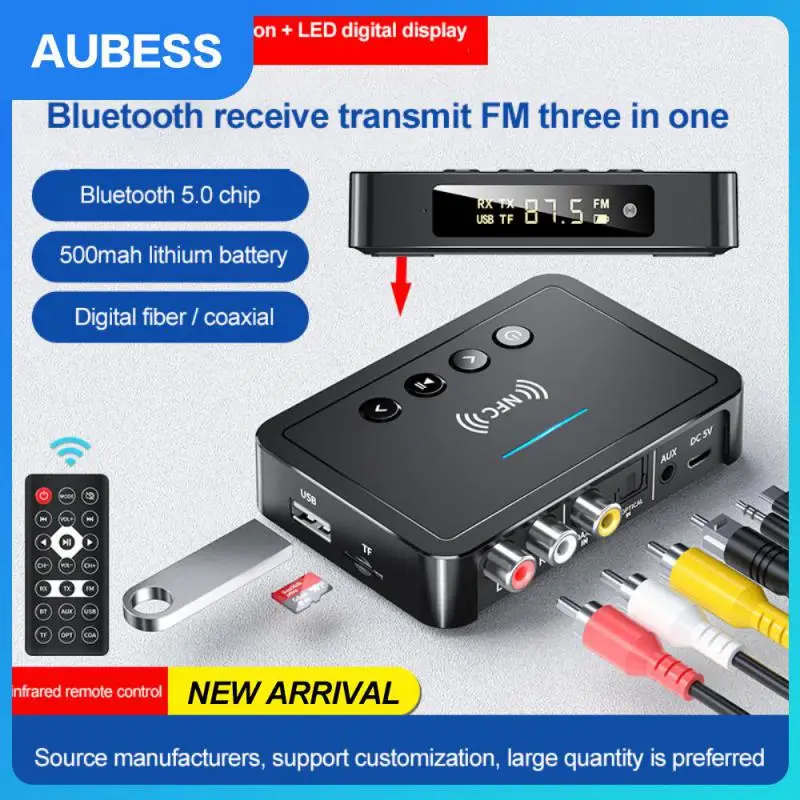 

Fm Speaker Headphones Wireless Receiver 10m Stereo Music Adapters U Disk Nfc Adapter Long Battery Life Rechargeable