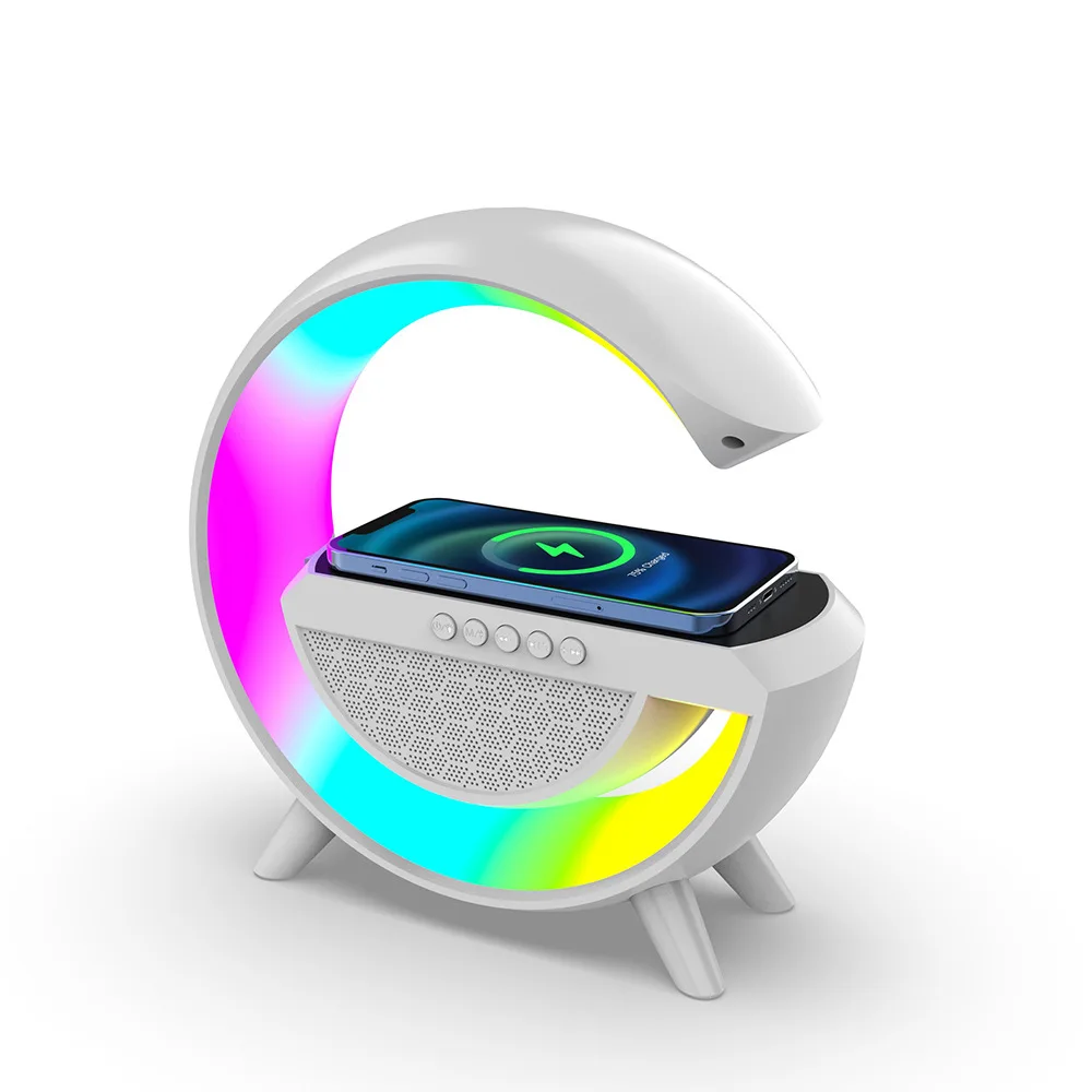 

3 in 1 Wireless Charging Station With Bt Speaker Digital Display Clock Night Light phone charger
