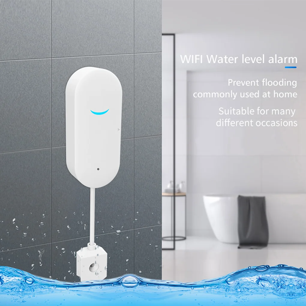 

WiFi Smart Water Leakage Detector Alarm Freeze Sensor App Alert for Kitchen Bathroom Basement