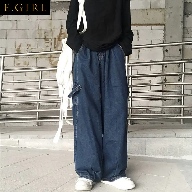 Wide Leg Jeans Women Harajuku Retro Streetwear Hip Hop Designer High Waist Denim Trousers Ulzzang Student Stylish