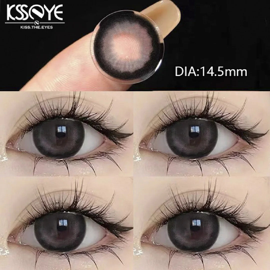 

Ksseye 2pcs Color Contact Lenses With Big Pupil Natural Large Diameter Myopic Contact Lens For Eyes Red Lense Black Lense 1 year