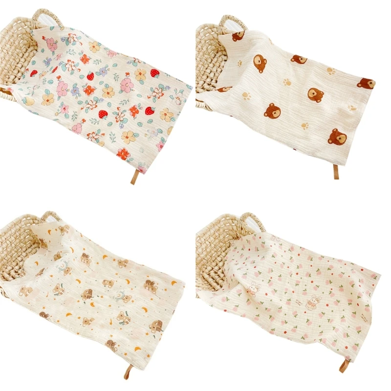

Baby Washcloth with Multi-pattern Design Squares Baby Face Towel & Washcloths for Bath Soft Baby Cloths Bibs Wipes