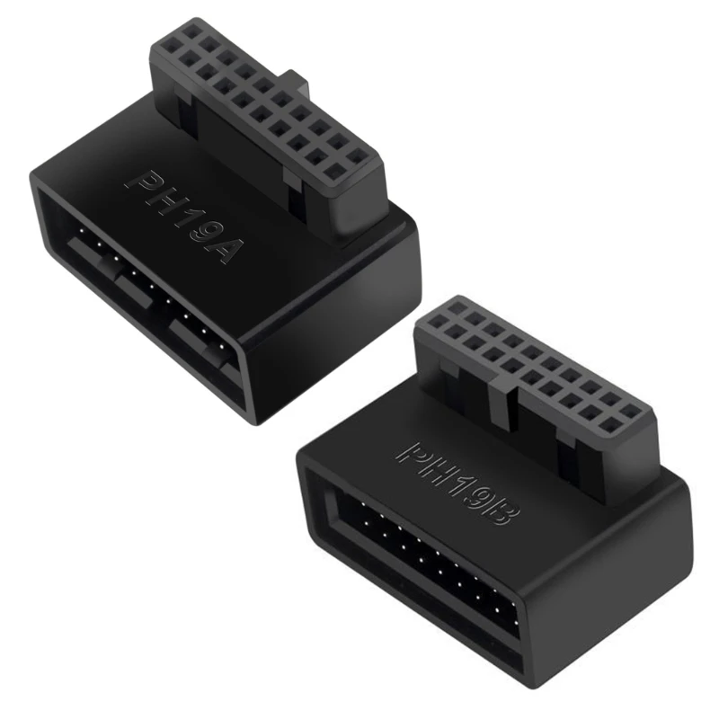 

USB 90 Degree Motherboard Adapter 19 Pin/20 Pin Extension Adapter Right Socket for Desktop Motherboard Dropship