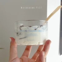 mushrooms 9527 korean style simple yogurt glass niche milk blue french coffee espresso cups pudding ice cream cups