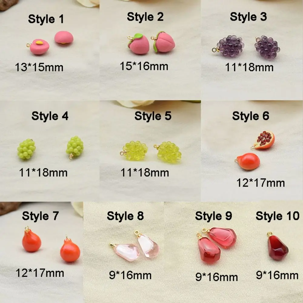 2 шт. виноград 3D фрукты очаровательные украшения из смолы гранат мини-ювелирные