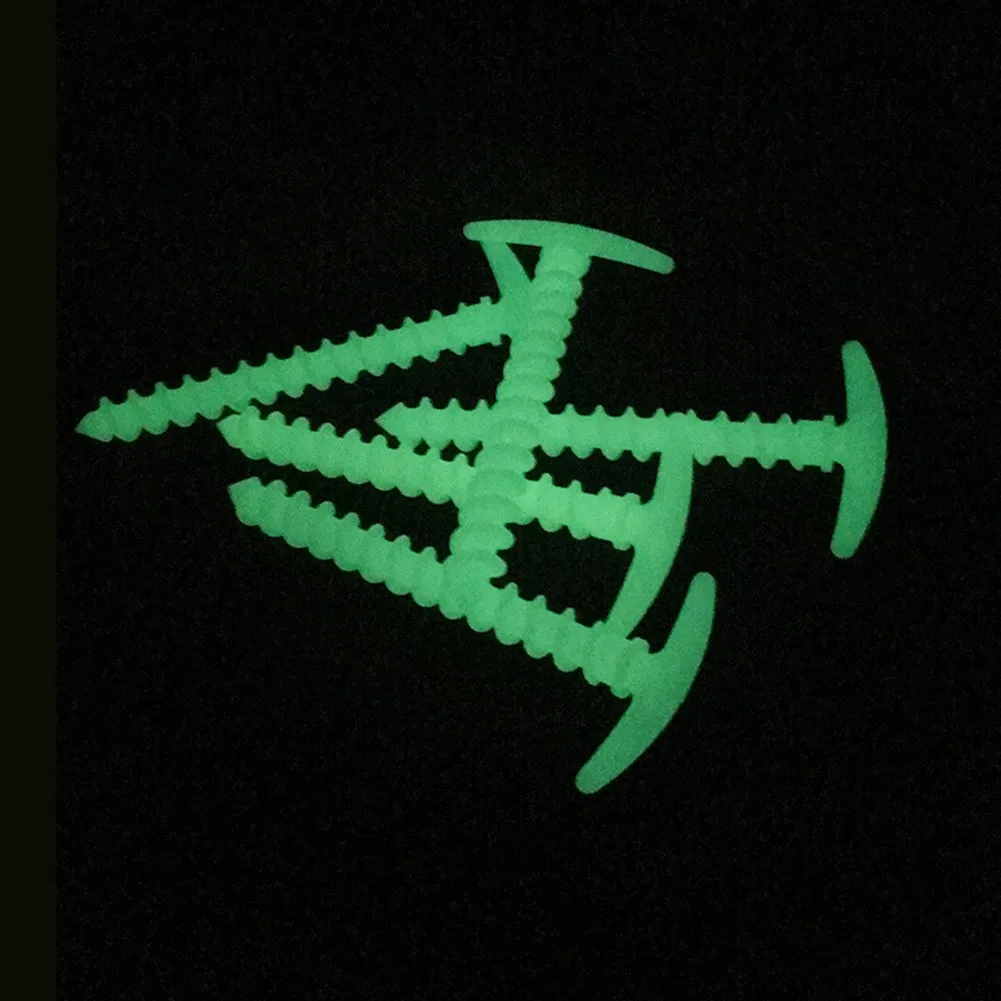

5Pcs Tent Pegs Luminous Nylon Screw Spiral Tent Peg Stakes Nail Outdoor Camping Awning Pin Luminous Black Red Green