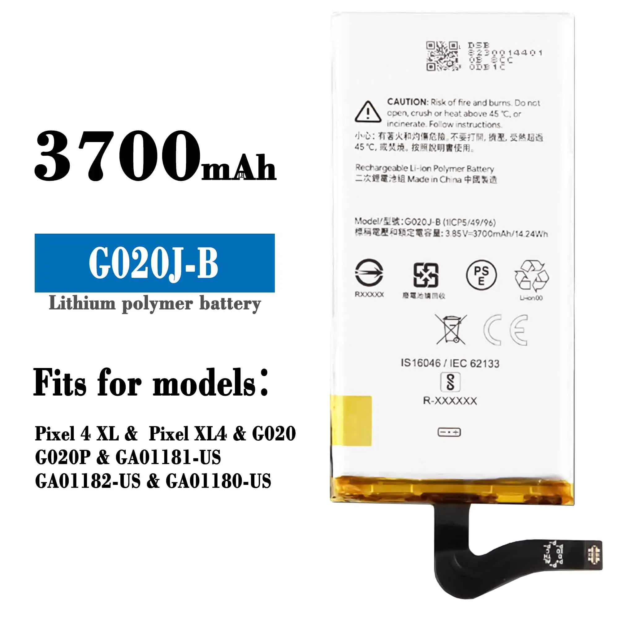 Battery G020J-B 3700mAh For Google Pixel 4 XL Pixel4 X Pixel 4XL Pixel4 XL Bateria 4.5