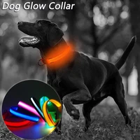 flashing rechargeable luminous collar night anti lost dog light harnessfor cats dogs pet accessories