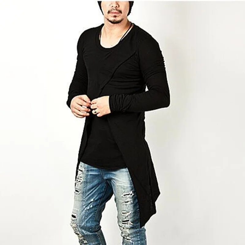 Мужской ночной клуб в стиле панк хип-хоп футболка с длинным рукавом сценический