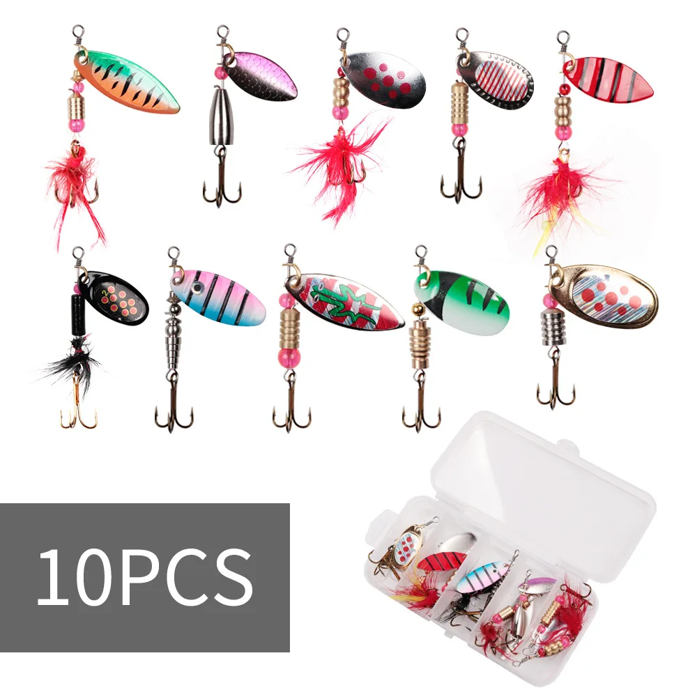 

10PCS New Metal Spoon Spinner Fishing Lure Set Spoonbait Crankbaits Fishing Wobblers for Pike Crochet Kit Artificial Bait Pesca