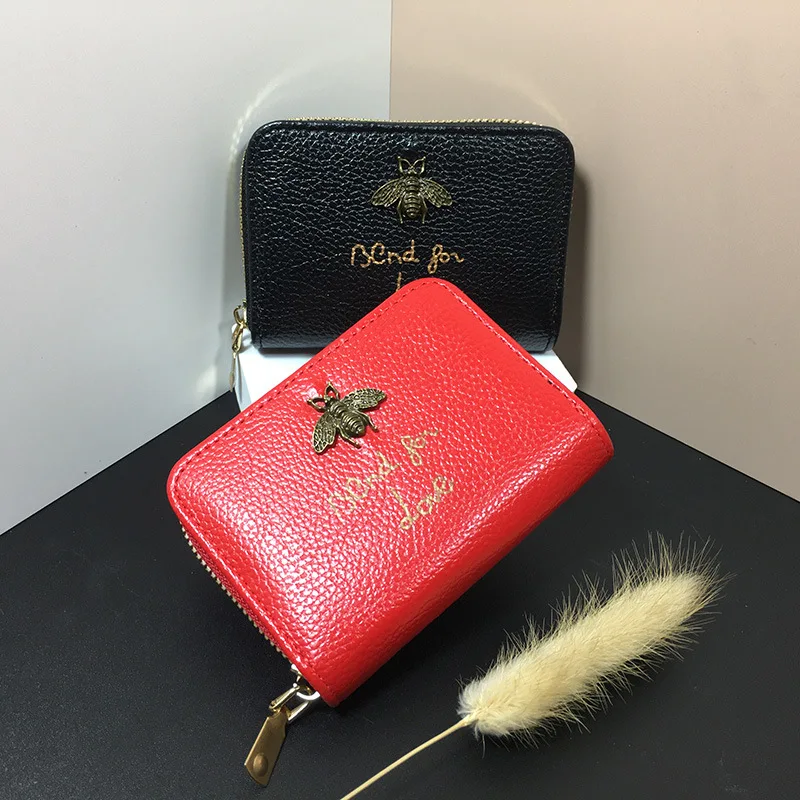 Women Genuine Leather Wallets Small Female Purse Solid Split Leather Short Wallet Female Fashion Mini Card Holder Coin Wallet