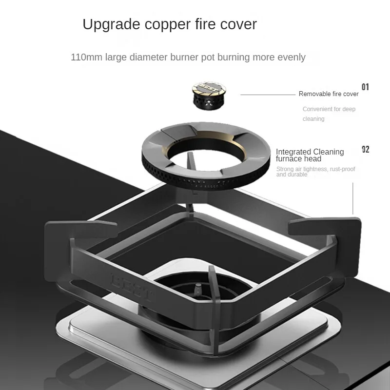 Мощная газовая плита встроенная и Настольная с защитой от детей закаленным