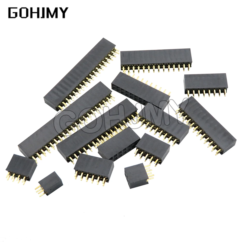 

10PCS Double Row Pin Female Header Socket Pitch 2.54mm 2*2p 3PIN 4PIN 5PIN 6PIN 7PIN 8PIN 9PIN 20PIN Connector For arduino