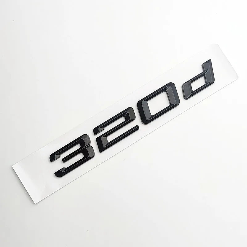 

3D ABS хром матовый черный логотип 320d эмблема буквы наклейка на багажник автомобиля 320d аксессуары