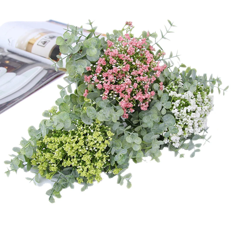 

Plastic Flower Artificial Gypsophila Babys Breath Flowers Fake Plants Bouquet For Home Office Indoor Decor Simulation Plants