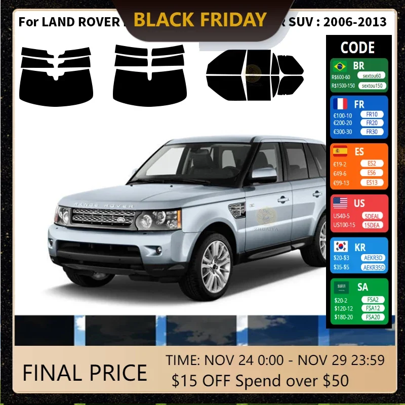 

Precut nanoceramics car UV Window Tint Kit Automotive Window Film For LAND ROVER RANGE ROVER SPORT 4 DR SUV 2006-2013