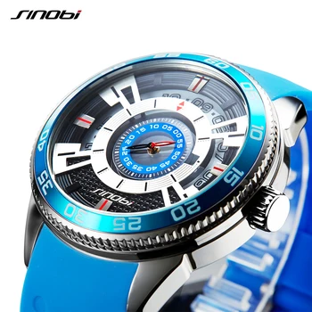 SINOBI 2021 High Quality Creative Car Dashboard Watches Men's Luxury 100% Stainless Steel Wristwatches Sports Clock Reloj Hombre 2