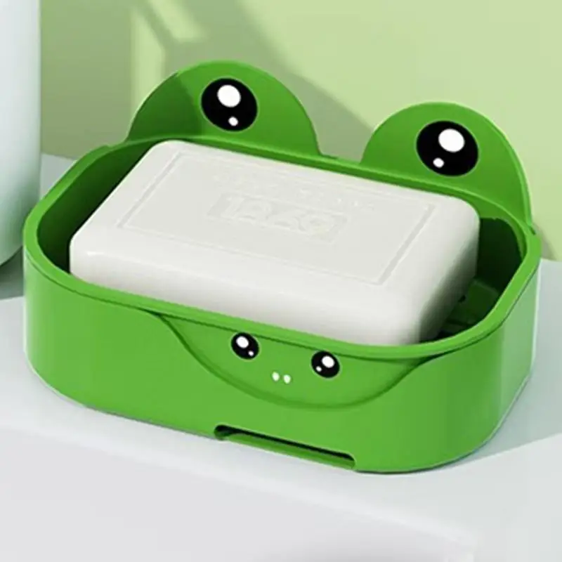 Настенный держатель для мыла в форме лягушки полка мытья ванной комнате быстрый