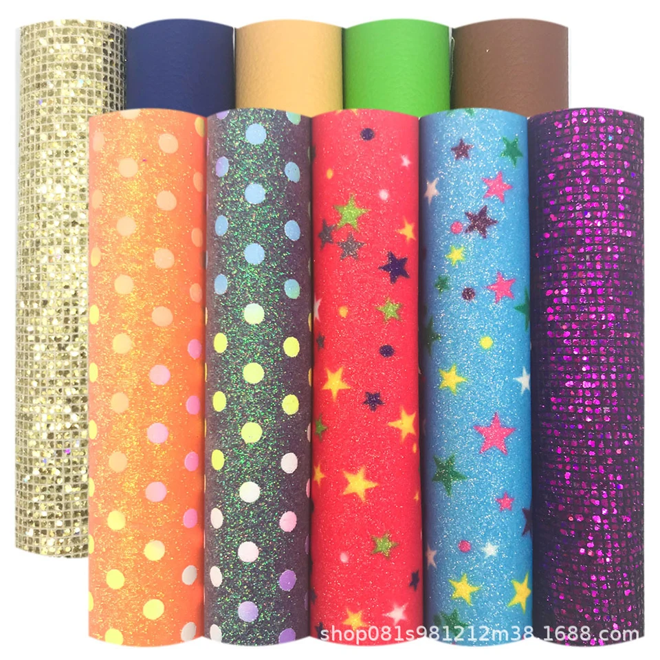 

Dots Stars Print Faux Leather Sheets PU Printed Leather Sheets for Making Earrings, Hair Bows, DIY Crafts AA01070-6