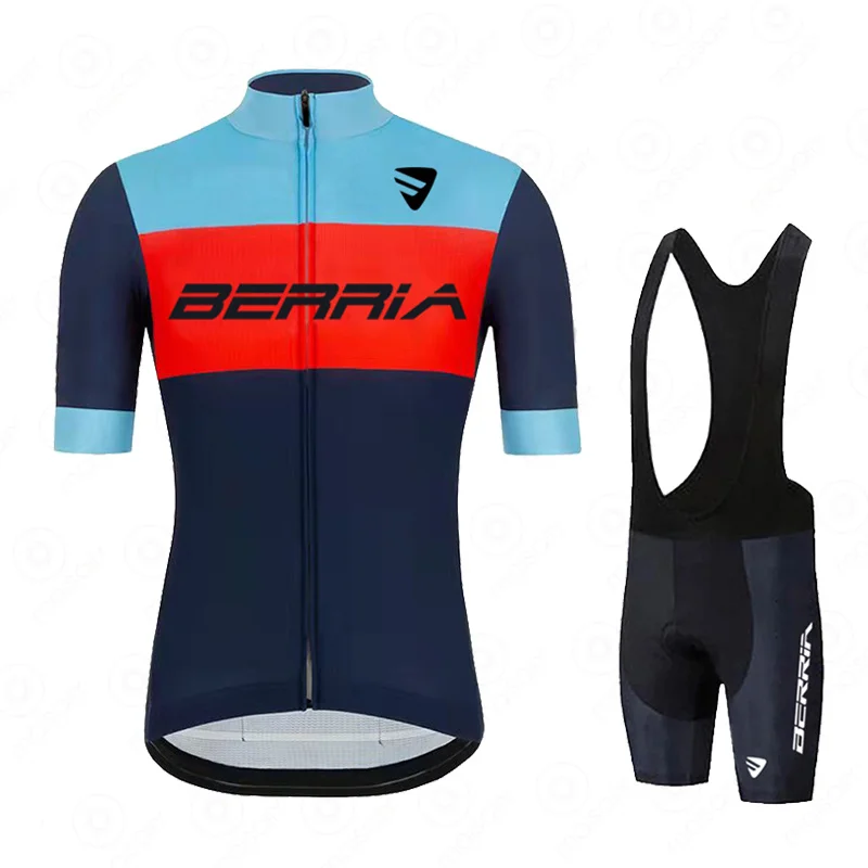 

BERRIA 2022 New Summer Cycling Jersey Set Mountain Bike Cycling Clothing Men Team Racing Bicycle Clothes Traje De Ciclismo