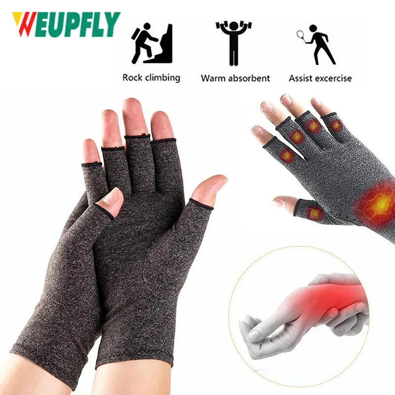 

1 Pair Arthritis Compression Gloves for Women Men, Carpal Tunnel Pain Relief, Fingerless for Typing and Daily Work