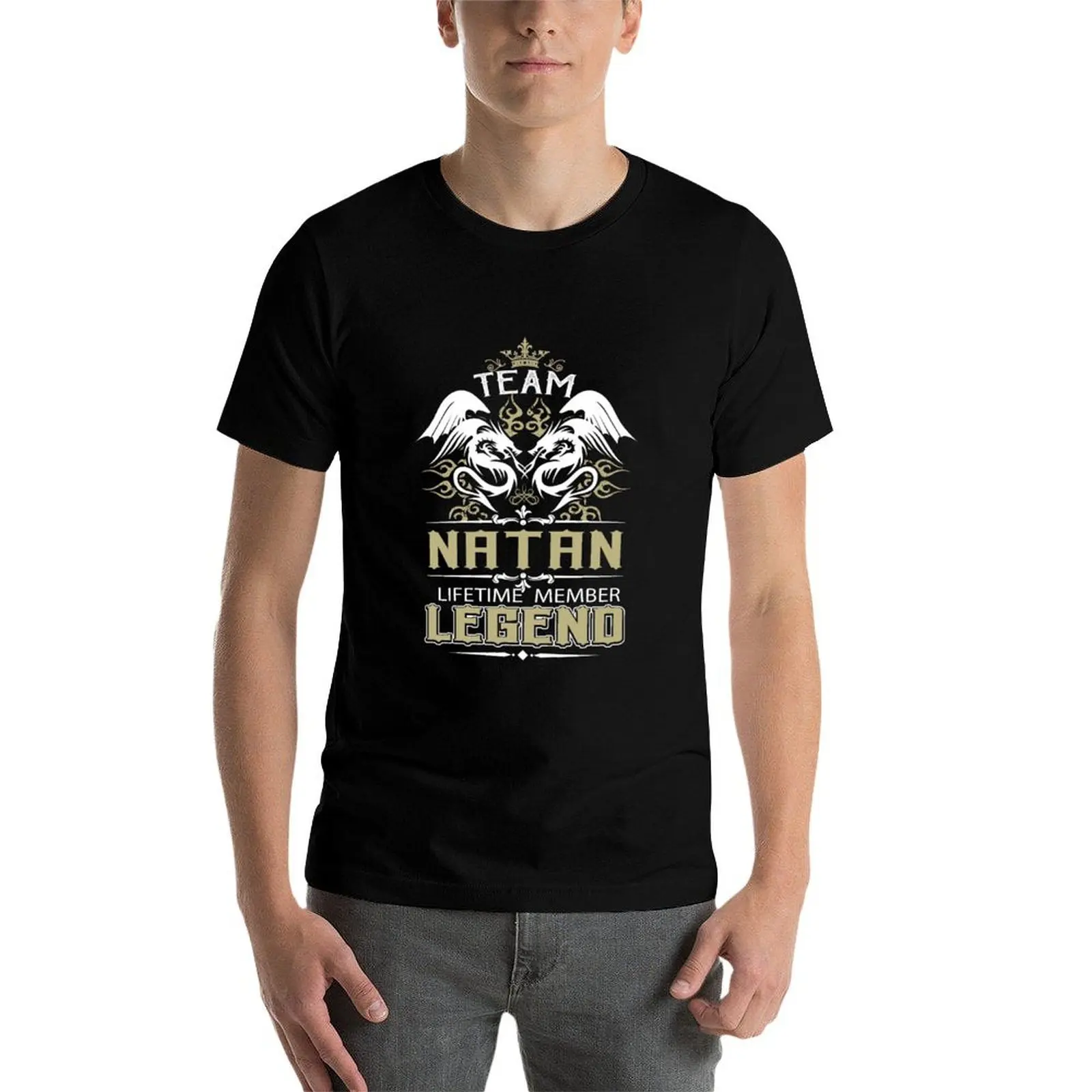 Фото Футболка с именем Натана-наatan Dragon Lifetime Member Legend Gift Item Футболка с графическим рисунком, большие мужские рубашки с аниме №4